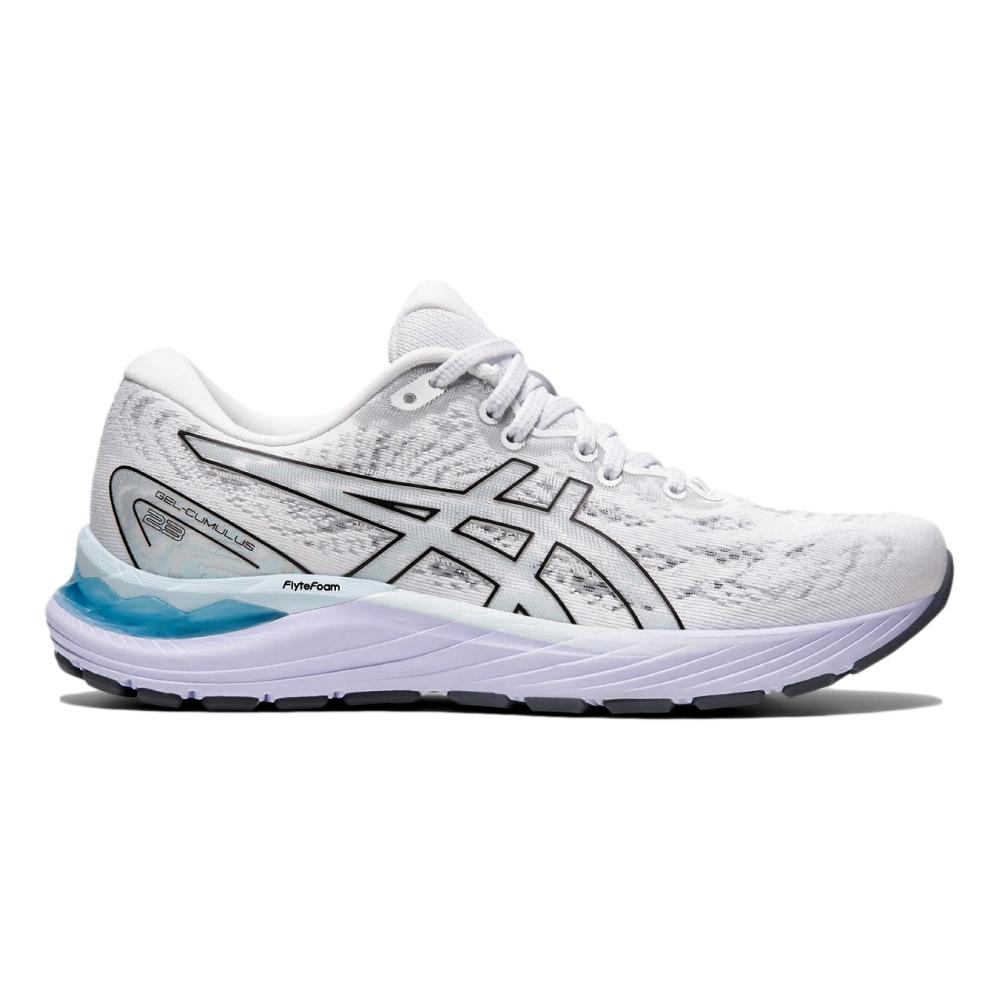 Women's Asics Gel-Cumulus 23, White/Black, 6 B Medium