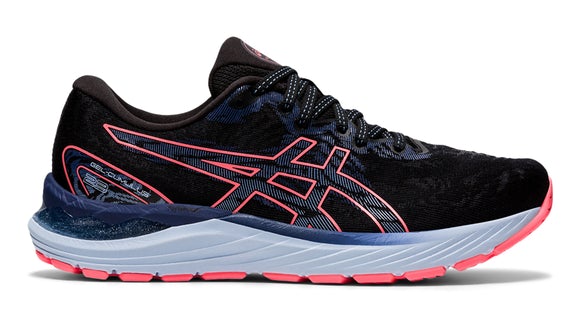 Women's Asics Gel-Cumulus 23, Black/Blazing Coral, 9 D Medium