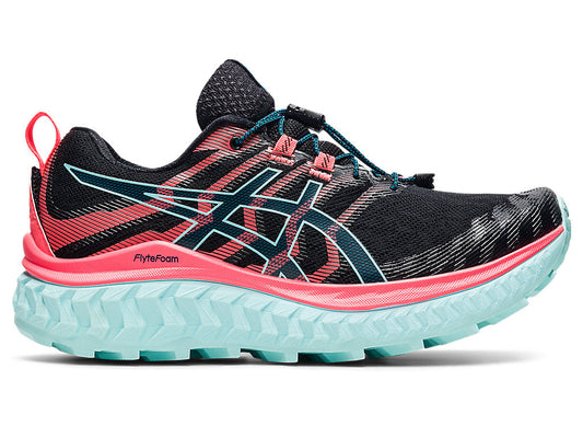 Women's Asics Trabuco Max, Black/Blazing Coral, 7 B Medium