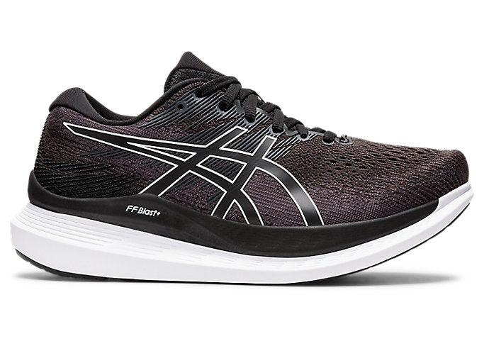 Women's Asics Glideride 3, Black/White, 9 B Medium