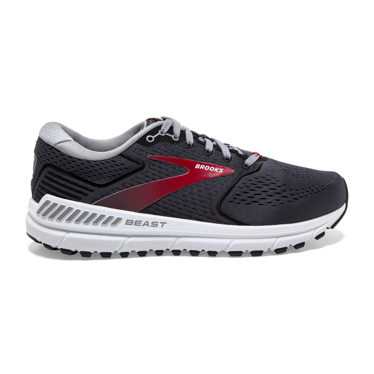 Men's Brooks Beast '20, Blackened Pearl/Black/Red, 12.5 2E Wide