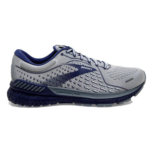 Men's Brooks Adrenaline GTS 21, Grey/Tradewinds/Deep Cobalt, 12.5 2E Wide