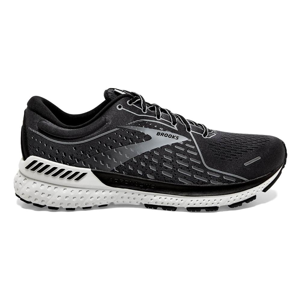 Men's Brooks Adrenaline GTS 21, Grey/Black, 10.5 D Medium
