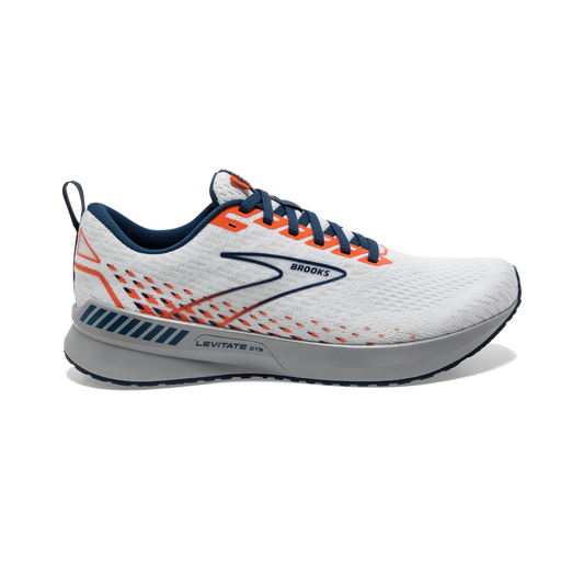 Men's Brooks Levitate GTS 5, White/Titan/Flame, 11.5 D Medium