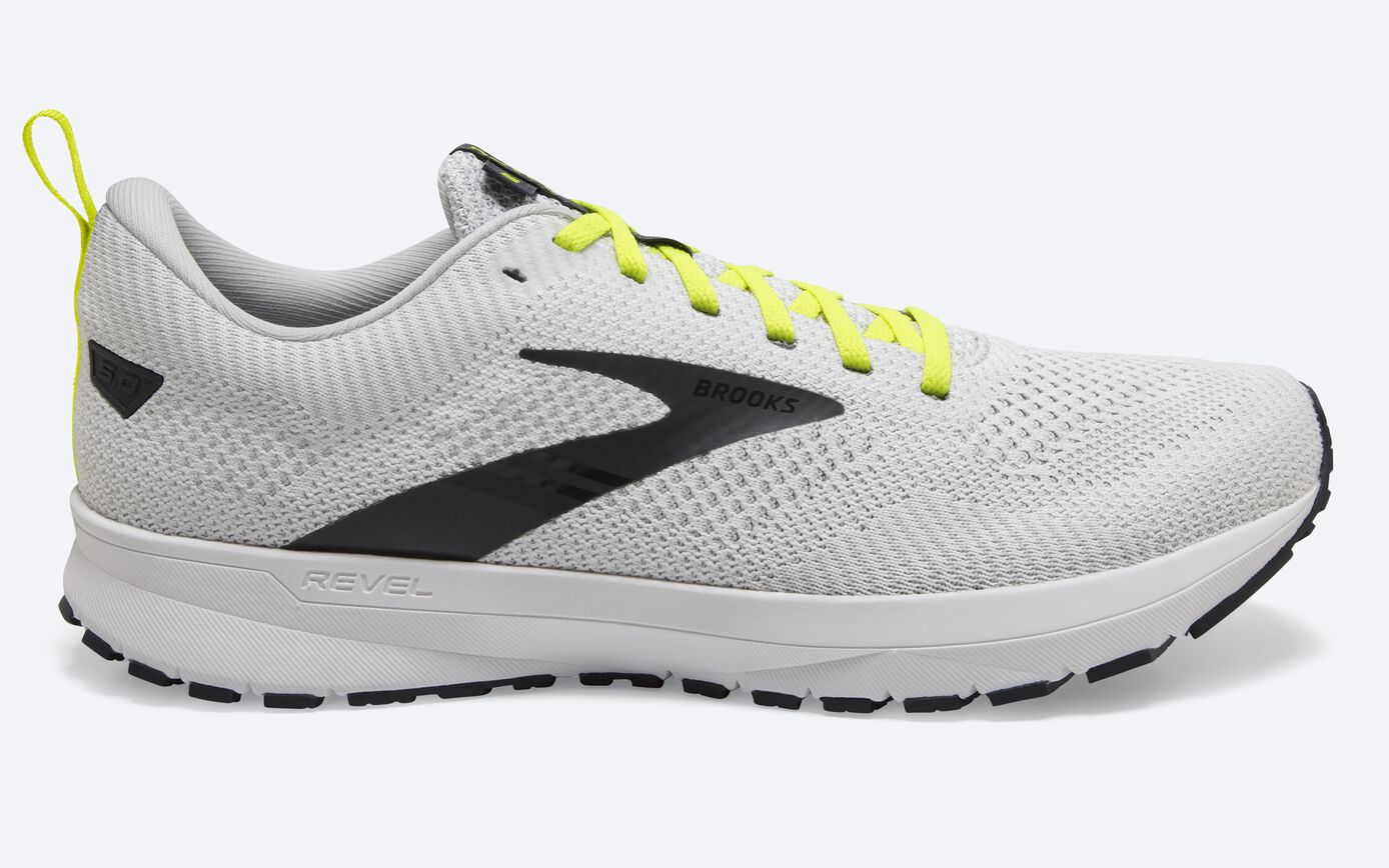 Men's Brooks Revel 5, White/Oyster/India Ink , 12 D Medium