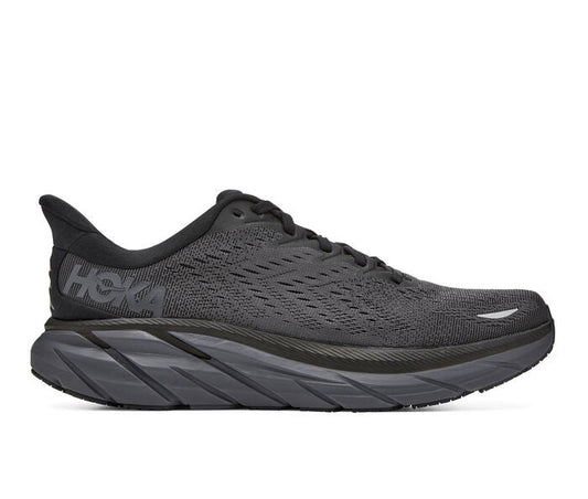 Men's Hoka One One Clifton 8, Black/Black, 13 D Medium