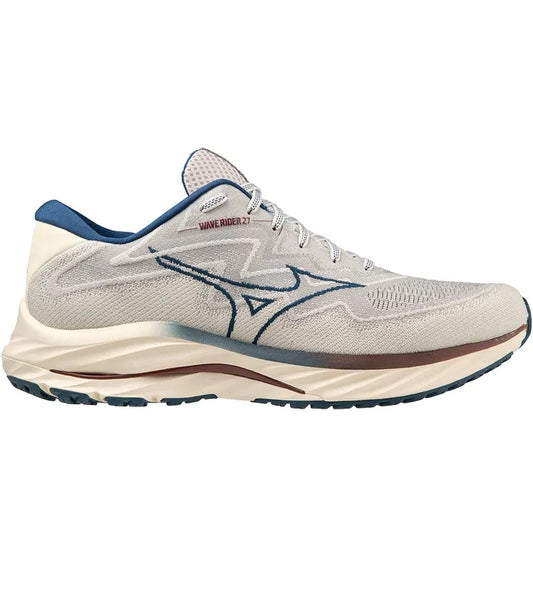 Men's Mizuno Wave Rider 27 SSW, Papyrus/Blue Opal, 11 D Medium
