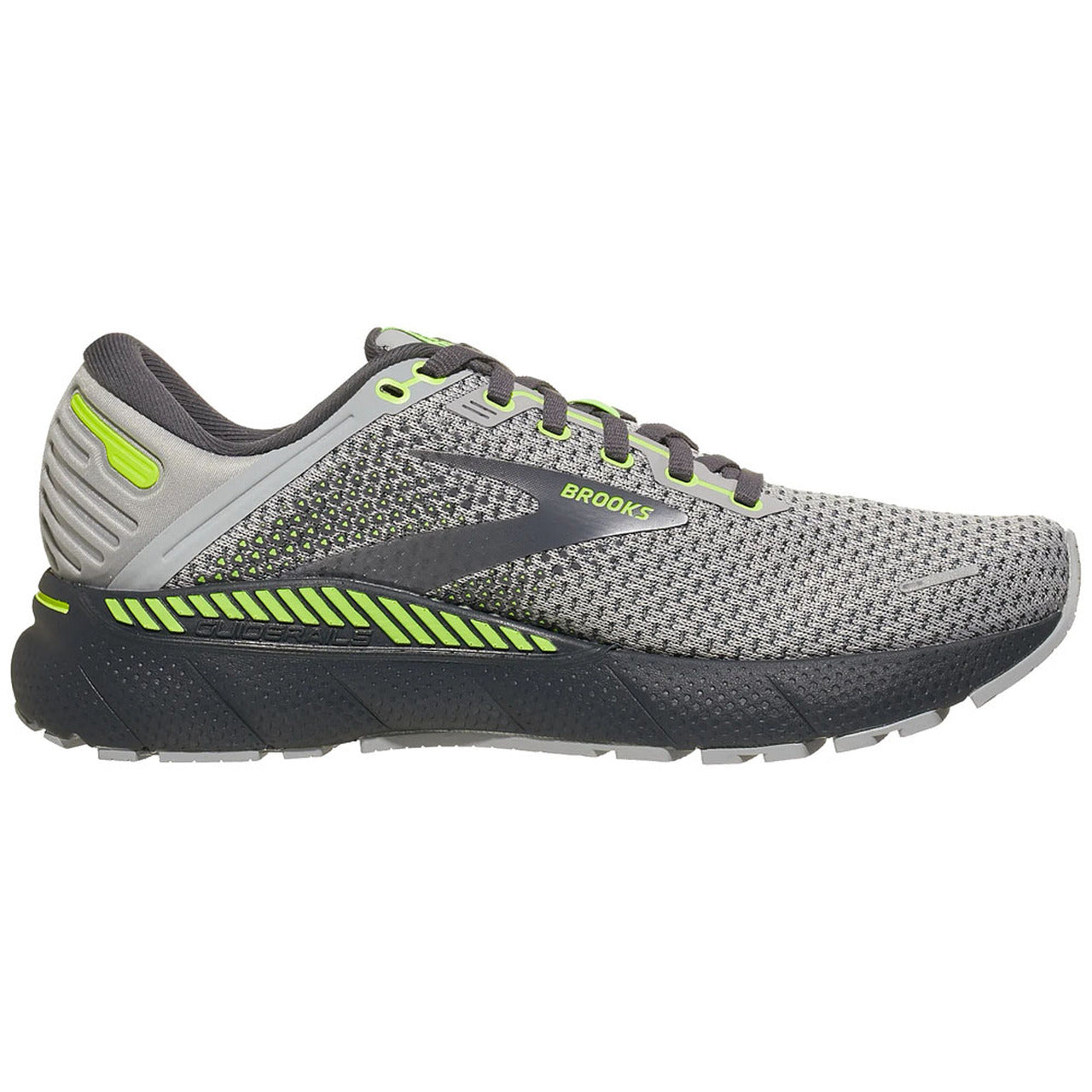 Men's Brooks Adrenaline GTS 22, Grey/Pearl/Nightlife, 10.5 D Medium
