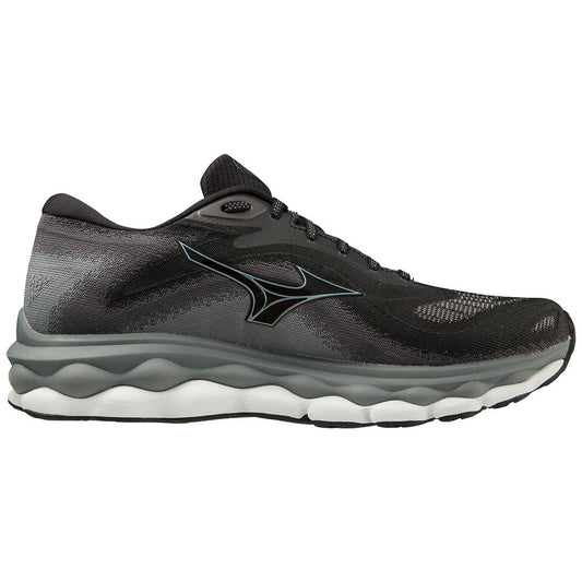 Men's Mizuno Wave Sky 7, Black/Glacial Ridge, 10.5 2E Wide