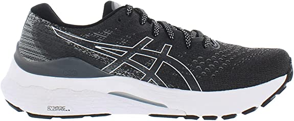 Women's Asics Gel-Kayano 28, Black/White, 7 2A Narrow