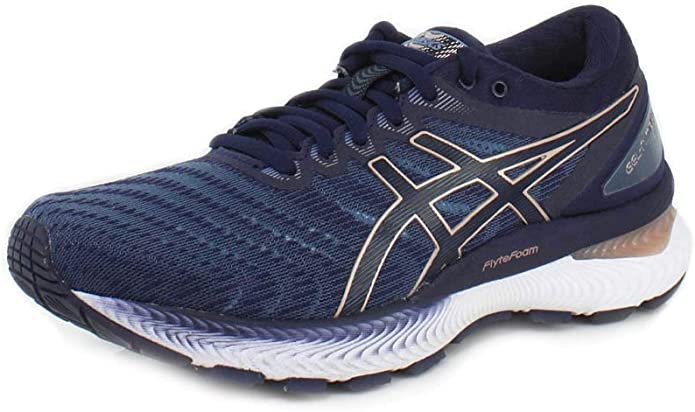 Women's Asics Gel-Nimbus 22, Grey Floss/Peacoat, 7.5 B Medium