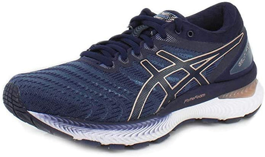 Women's Asics Gel-Nimbus 22, Grey Floss/Peacoat, 7.5 B Medium