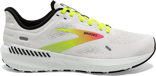 Men's Brooks Launch GTS 9, White/Pink/Nightlife, 12 D Medium