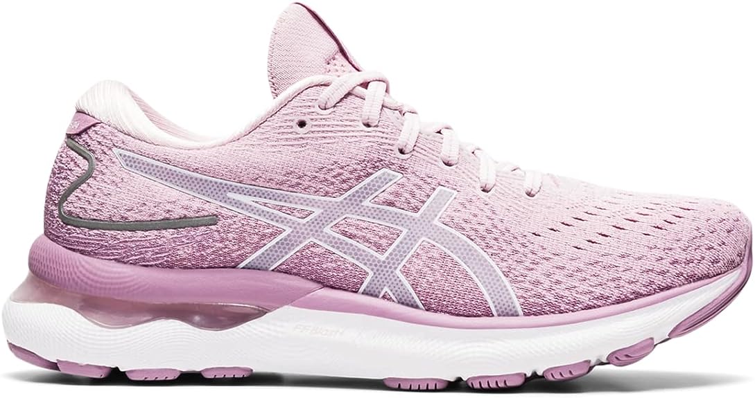 Women's Asics Gel-Nimbus 24, Barely Rose/White, 8.5 B Medium