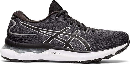 Women's Asics Gel-Nimbus 24, Black/Pure Silver, 6 D Wide