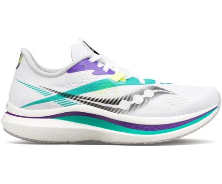 Women's Saucony Endorphin Pro 2, White/Jade, 7.5 B Medium