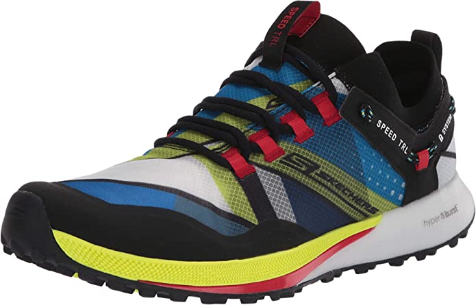 Men's Skechers Go Run Speed Trail Hyper, Black/Multi, 9.5 D Medium