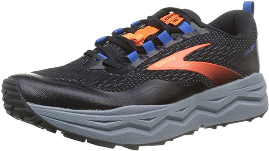 Men's Brooks Caldera 5, Black/Orange/Blue, 8 D Medium