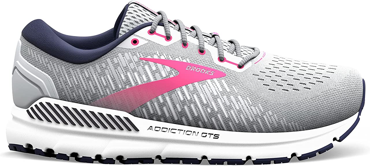 Women's Brooks Addiction GTS 15, Oyster/Peacoat/Lilac Rose, 8.5 D Wide