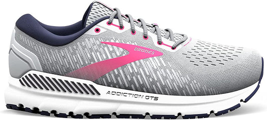 Women's Brooks Addiction GTS 15, Oyster/Peacoat/Lilac Rose, 7.5 D Wide