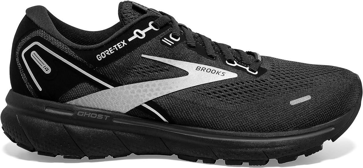 Men's Brooks Ghost 14 GTX, Black/Black/Ebony, 12 D Medium