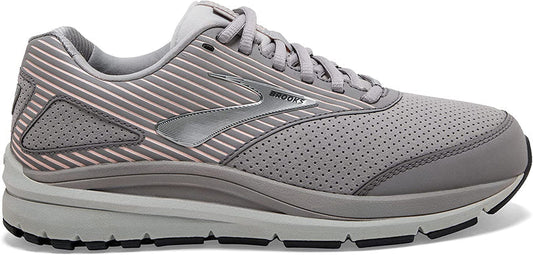 Women's Brooks Addiction Walker Suede, Alloy/Oyster/Peach, 8 D Wide