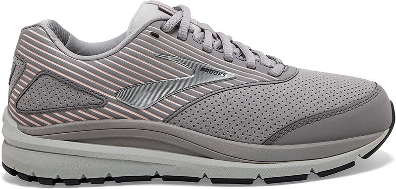 Women's Brooks Addiction Walker Suede, Alloy/Oyster/Peach, 8.5 D Wide