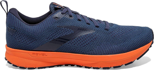 Men's Brooks Revel 5, Titan/Peacoat/Flame, 12 D Medium