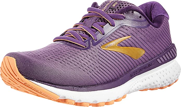 Women's Brooks Adrenaline GTS 20, Grape/Jewel/Cantaloupe, 8 B Medium