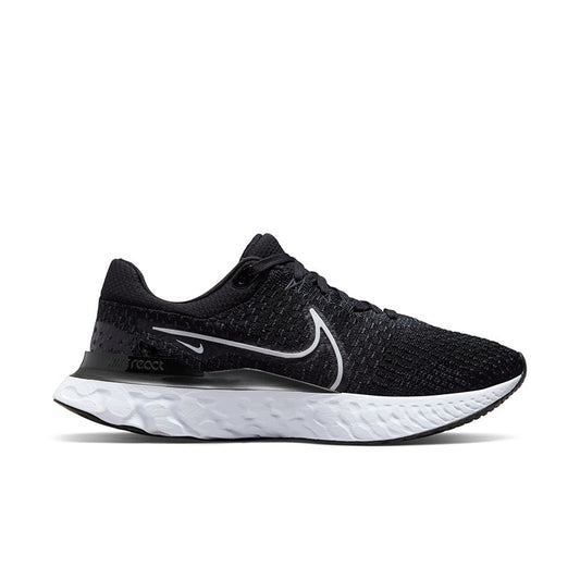 Men's Nike React Infinity Run Flyknit 3, Black/White, 9.5 D Medium