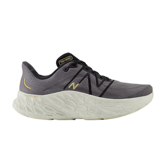 Men's New Balance Fresh Foam X More v4, Black/Castlerock/Turtledove, 10 D Medium