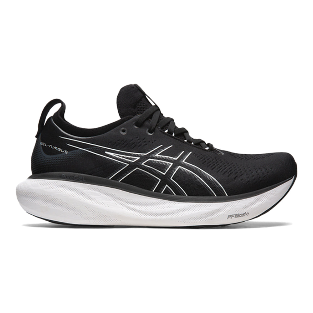 Men's Asics Gel-Nimbus 25, Black/Pure Silver, 10 2E Wide