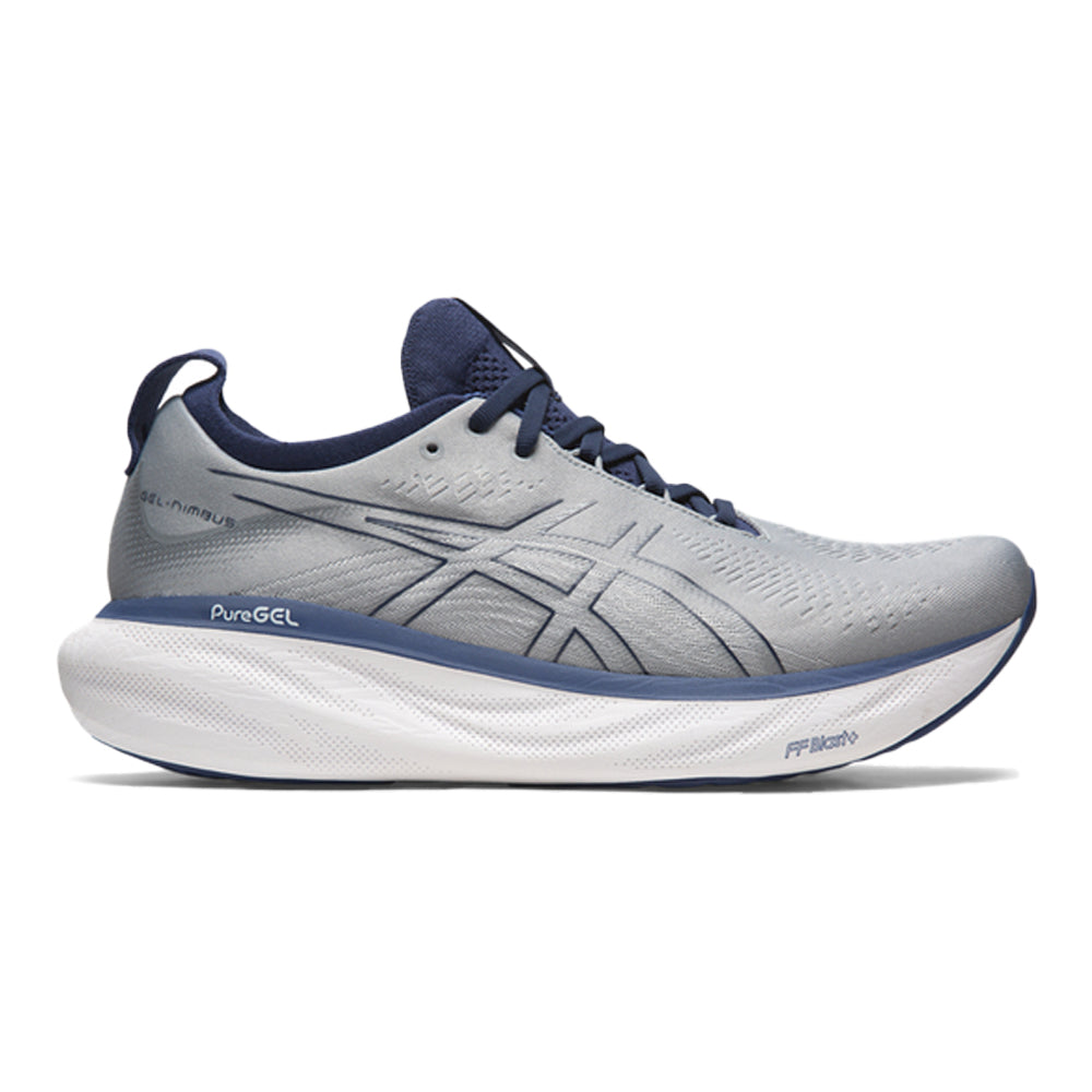 Men's Asics Gel-Nimbus 25, Sheet Rock/Indigo Blue, 10 D Medium