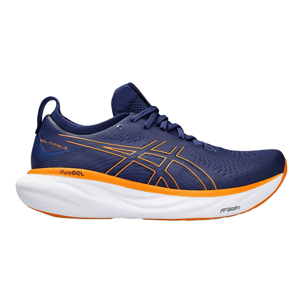 Men's Asics Gel-Nimbus 25, Deep Ocean/Bright Orange, 10 D Medium