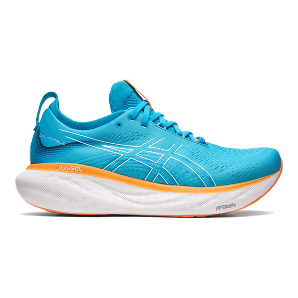 Men's Asics Gel-Nimbus 25, Island Blue/Sun Peach, 12 D Medium