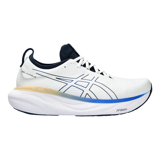 Men's Asics Gel-Nimbus 25, White/Illusion Blue, 10.5 D Medium