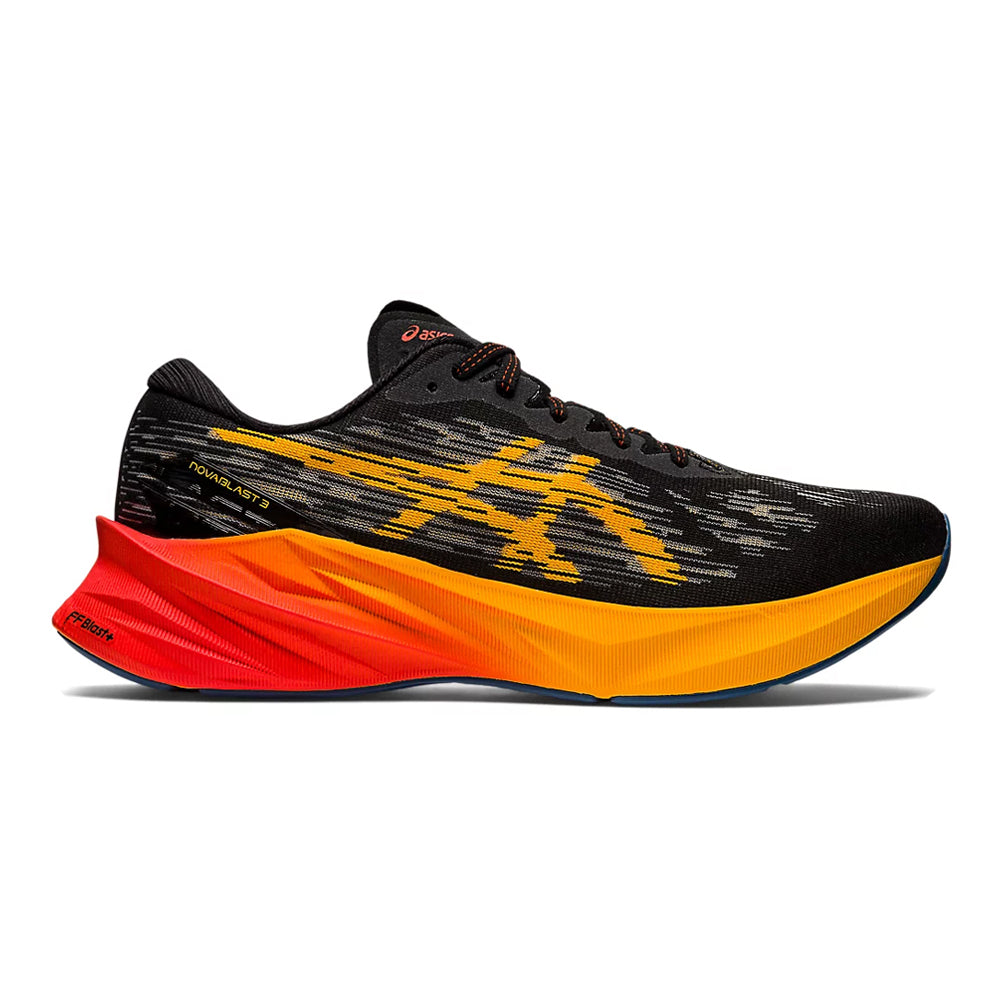 Men's Asics Novablast 3, Black/Amber, 12 D Medium