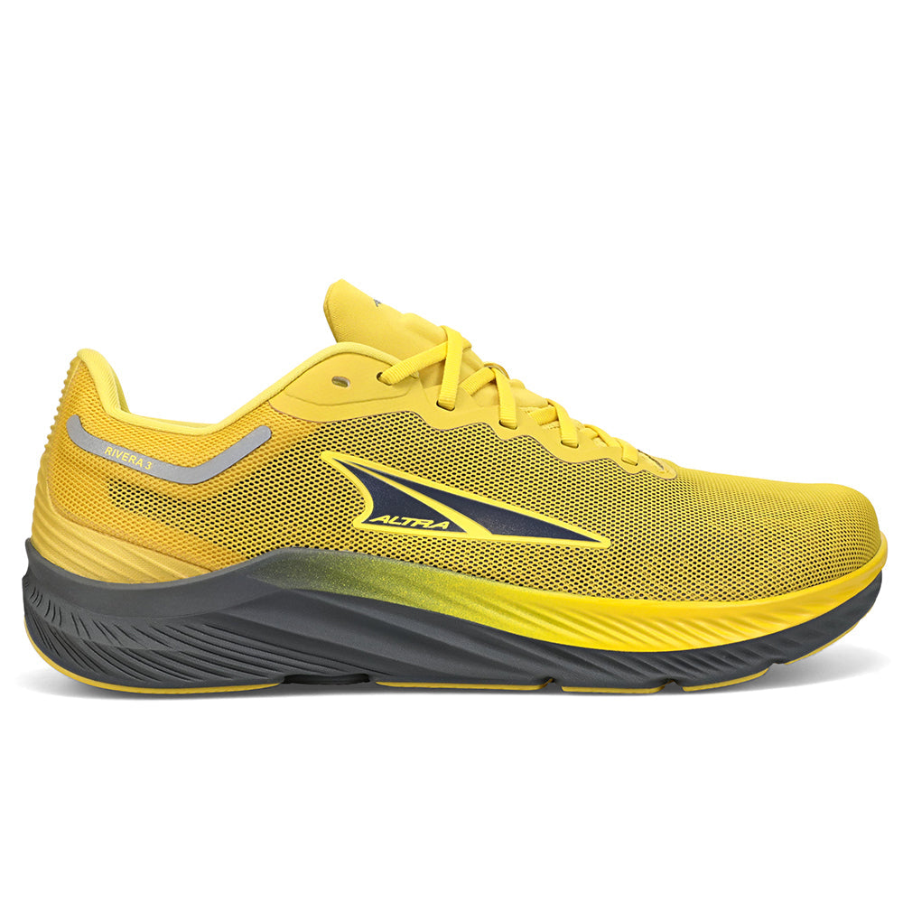 Men's Altra Rivera 3, Gray/Yellow, 9 D Medium