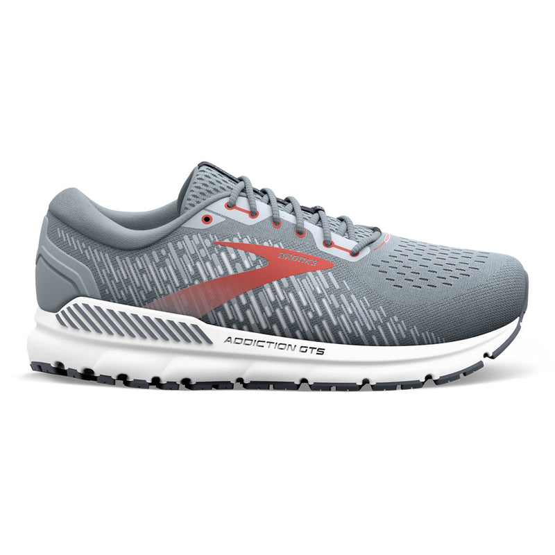 Men's Brooks Addiction GTS 15, Grey/Ebony/Chili Oil, 9.5 2E Wide