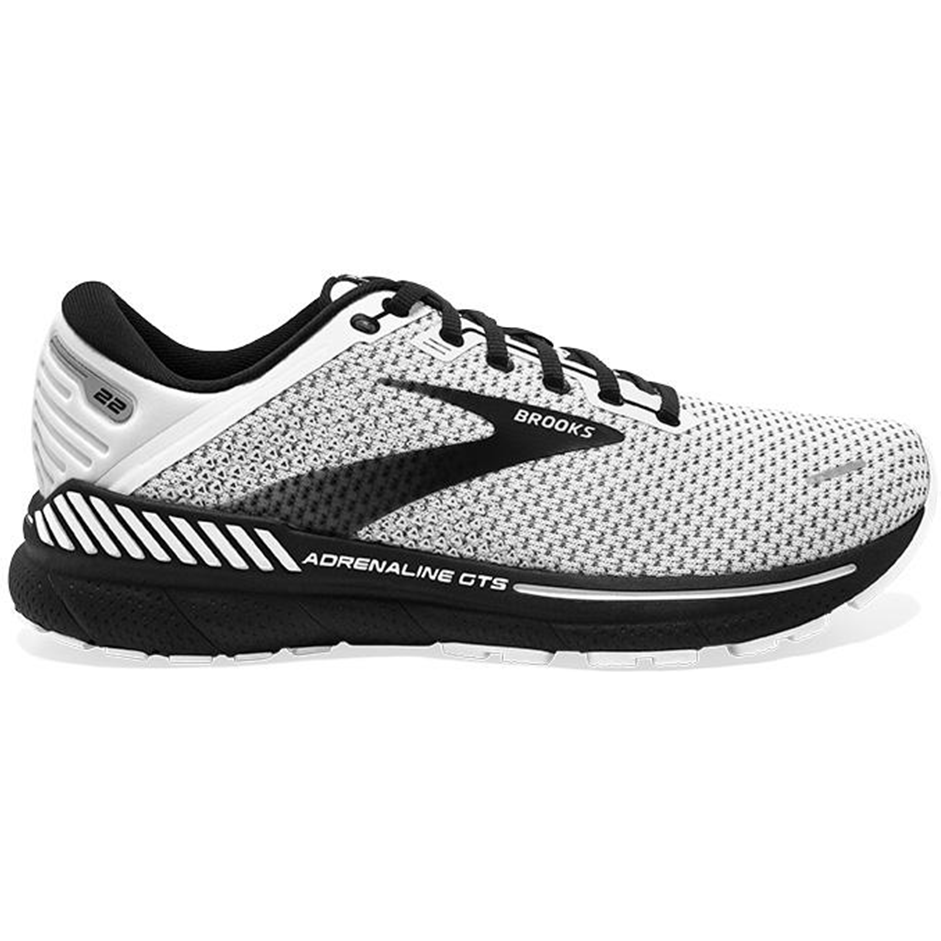 Men's Brooks Adrenaline GTS 22, White/Grey/Black, 15 D Medium