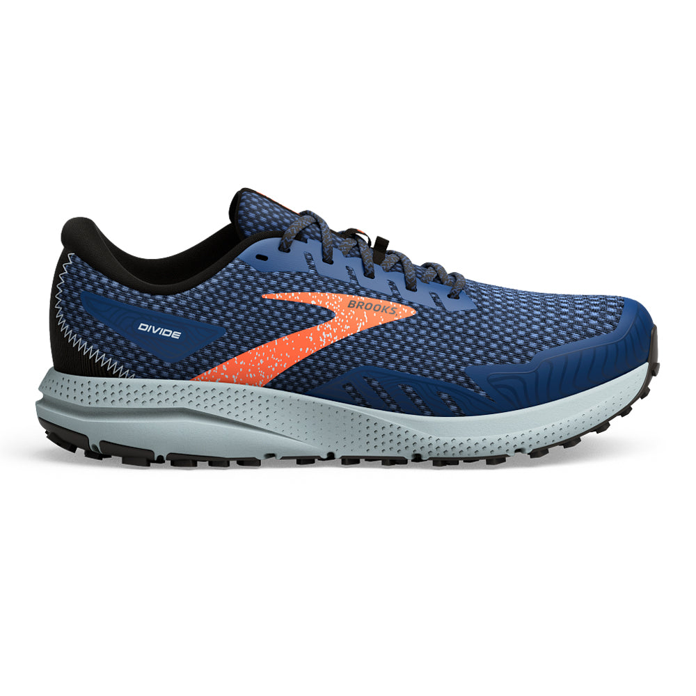Men's Brooks Divide 4, Blue/Navy/Firecracker, 12 D Medium