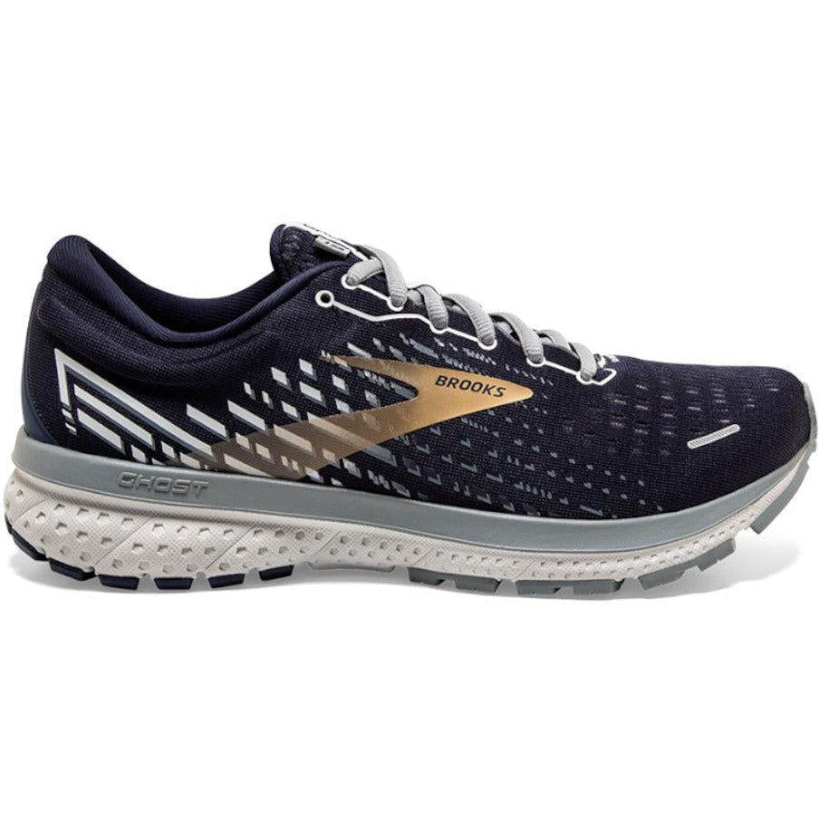 Men's Brooks Ghost 13, Peacoat/Grey/Gold, 9 D Medium