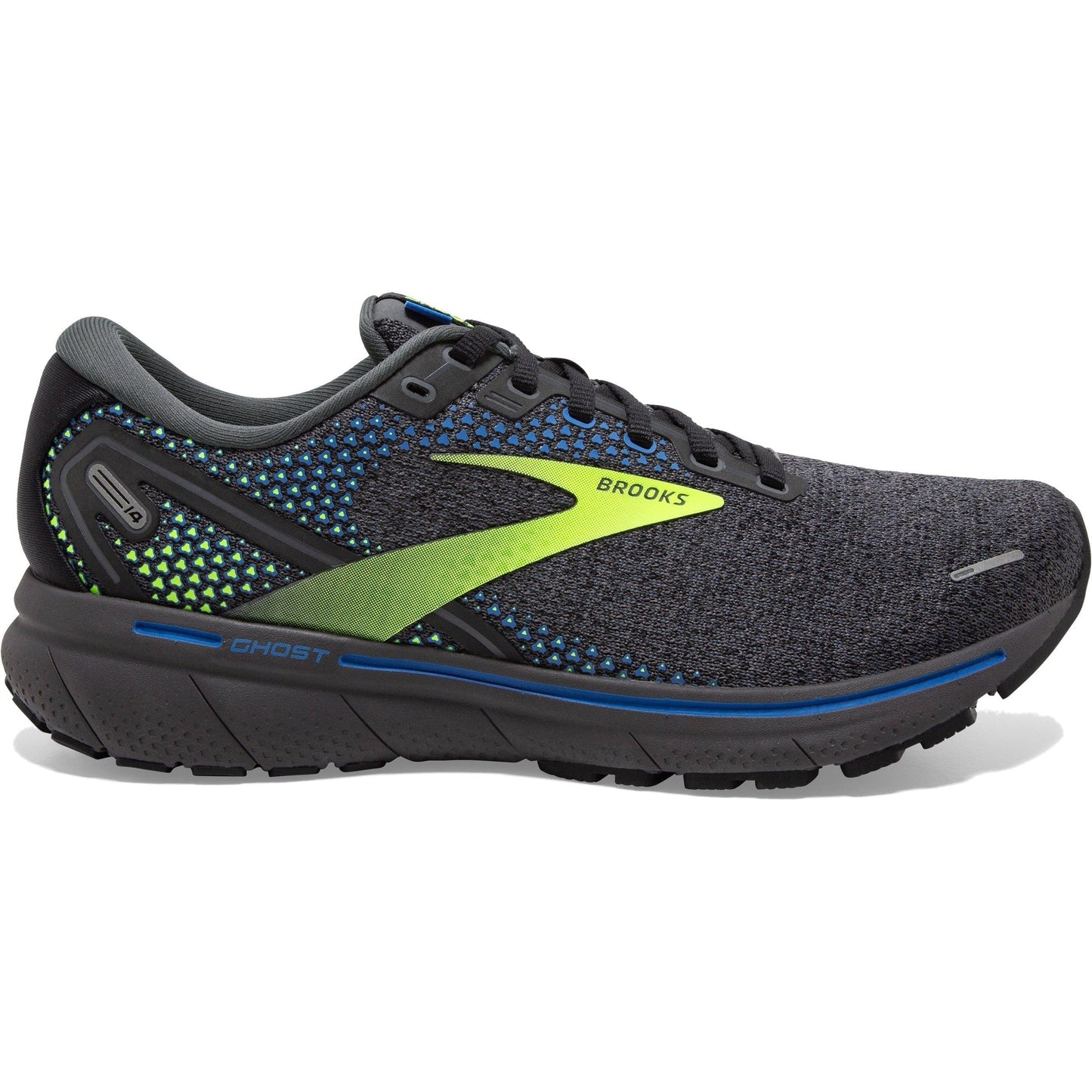 Men's Brooks Ghost 14, Black/Blue/Nightlife, 12 D Medium