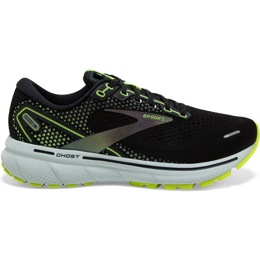 Men's Brooks Ghost 14, Black/Nightlife/Spa Blue, 8 D Medium