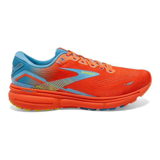 Men's Brooks Ghost 15, Orange/Blue/Yellow, 12 D Medium