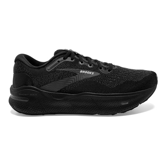 Men's Brooks Ghost Max, Black/Black/Ebony, 13 D Medium