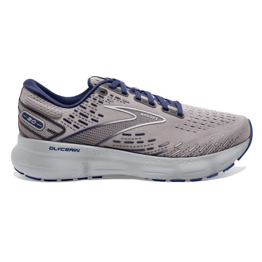 Men's Brooks Glycerin 20, Alloy/Grey/Blue Depths, 9.5 D Medium