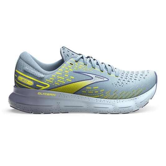 Men's Brooks Glycerin 20, Blue/Crown Blue/Sulphur, 14 D Medium