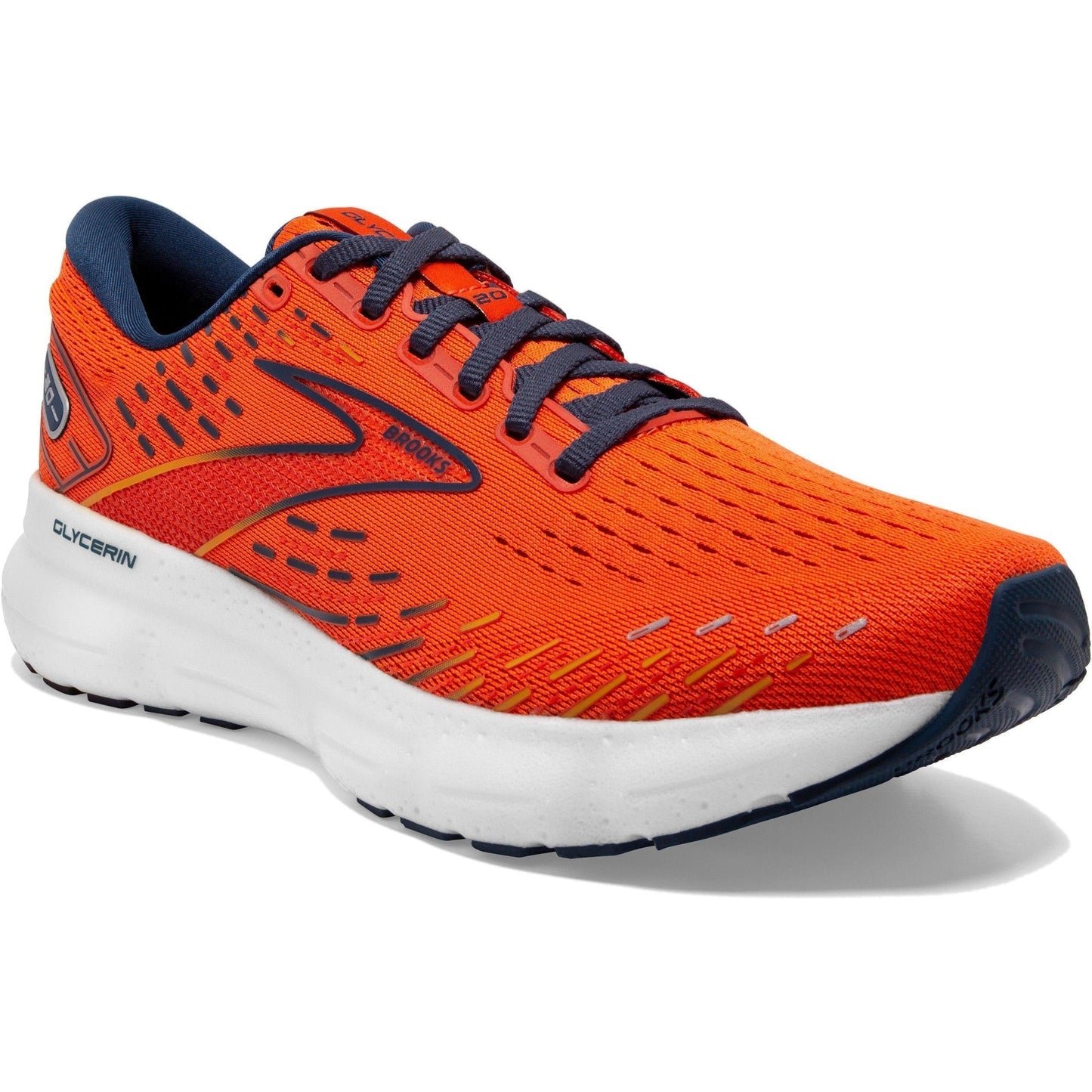 Men's Brooks Glycerin 20, Orange/Titan/Flame, 13 D Medium