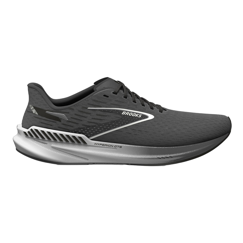 Men's Brooks Hyperion GTS, Gunmetal/Black/White, 8.5 D Medium